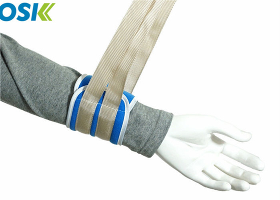Tali Pengikat Pasien Biru, Desain Velcro Pengekangan Tangan / Kaki Lembut